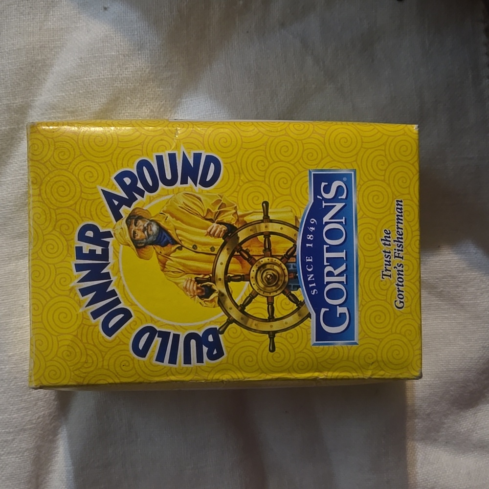 Build Dinner around Gorton's:Vintage Building Block Toy Fisherman Figure